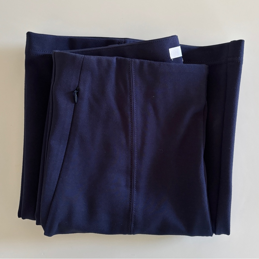 LOFT Navy Wide Leg Women's Ponte Pants - Picture 4 of 4